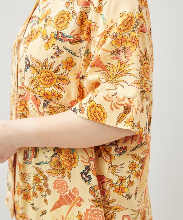 Songkran Calavera Rayon Shirt Tops by AMINA - Ametsuchi