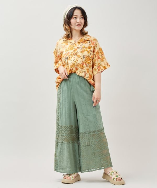 Songkran Calavera Rayon Shirt Tops by AMINA - Ametsuchi