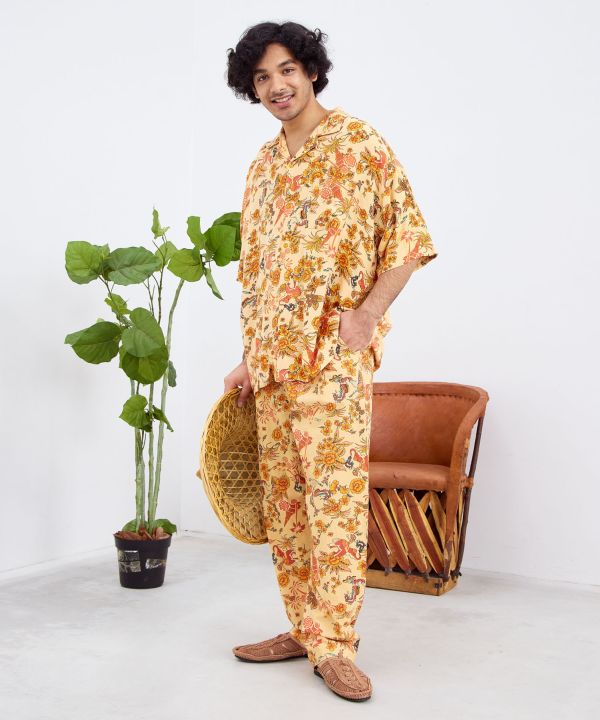 Songkran Calavera Resort Shirt Tops by AMINA - Ametsuchi