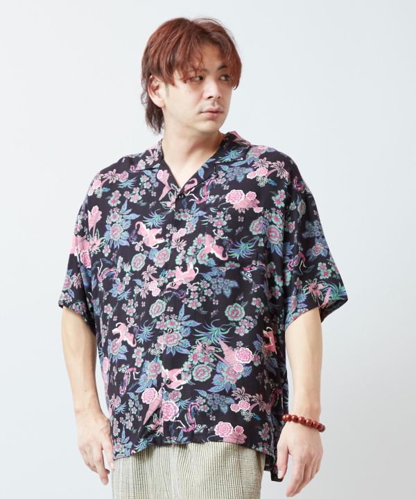 Songkran Calavera Resort Shirt Tops by AMINA - Ametsuchi