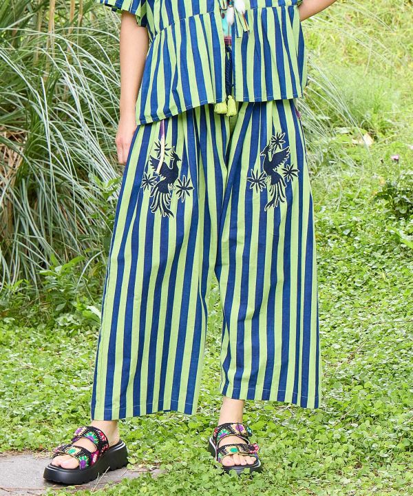 Otomi Stripe Cotton Pants by AMINA - Ametsuchi