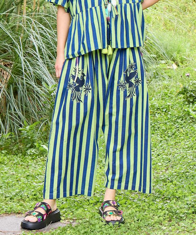 Otomi Stripe Cotton Pants by AMINA - Ametsuchi