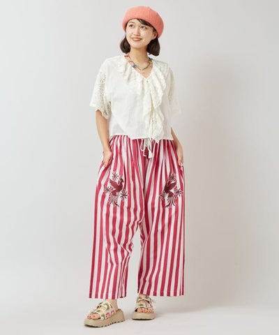 Otomi Stripe Cotton Pants by AMINA - Ametsuchi