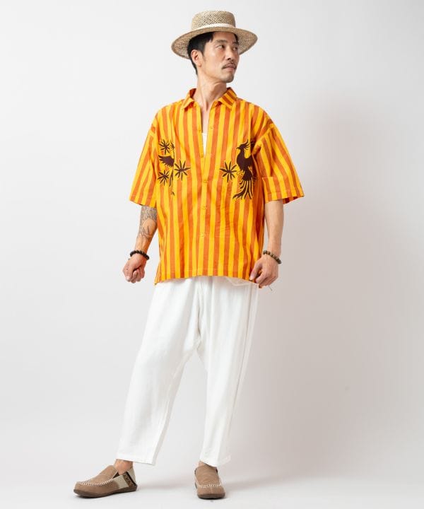 Otomi Stripe Oversized Shirt by AMINA - Ametsuchi