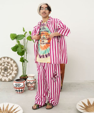 Otomi Stripe Oversized Shirt by AMINA - Ametsuchi