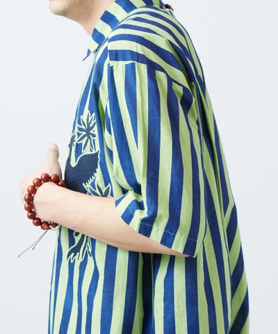 Otomi Stripe Oversized Shirt by AMINA - Ametsuchi