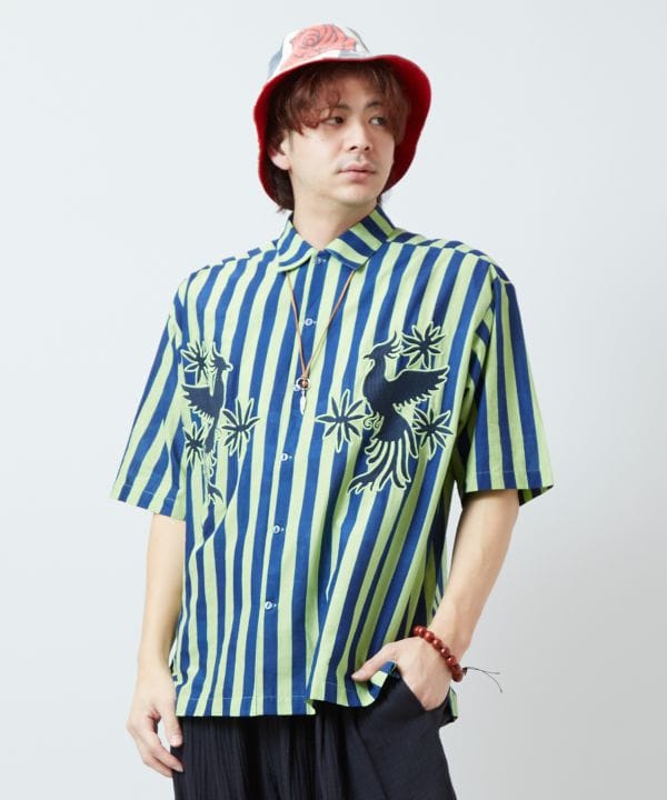 Otomi Stripe Oversized Shirt by AMINA - Ametsuchi