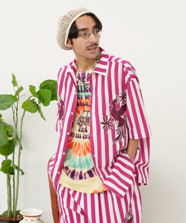 Otomi Stripe Oversized Shirt by AMINA - Ametsuchi