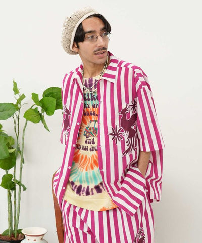 Otomi Stripe Oversized Shirt by AMINA - Ametsuchi