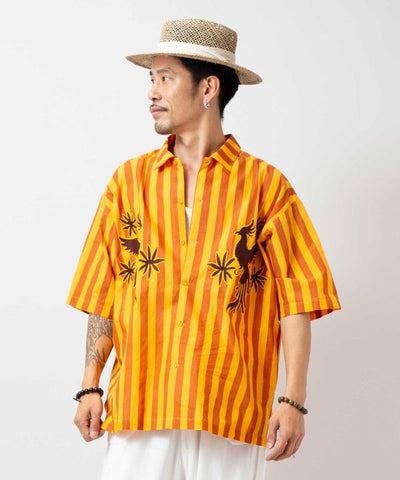 Otomi Stripe Oversized Shirt by AMINA - Ametsuchi