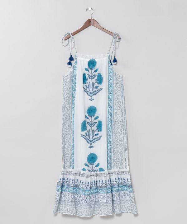 Indian Block Print Dress Dresses by AMINA - Ametsuchi