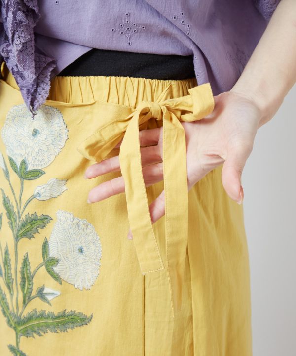 Block Print Wrap Pants Pants & Shorts by AMINA - Ametsuchi