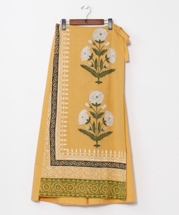 Block Print Wrap Pants Pants & Shorts by AMINA - Ametsuchi