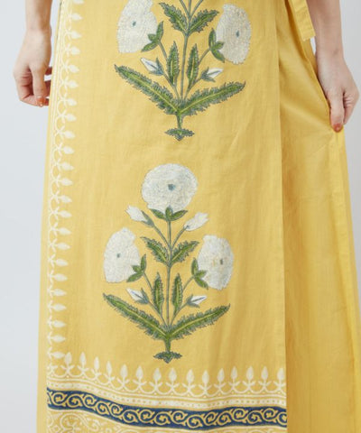 Block Print Wrap Pants Pants & Shorts by AMINA - Ametsuchi