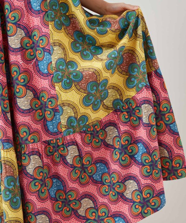 Kitenge Patchwork Pattern Camisole Dress Dresses by AMINA - Ametsuchi