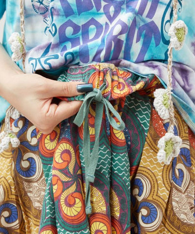 Kitenge Patchwork Pattern Voluminous Skirt Skirts by AMINA - Ametsuchi