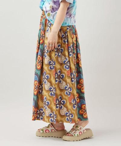 Kitenge Patchwork Pattern Voluminous Skirt Skirts by AMINA - Ametsuchi