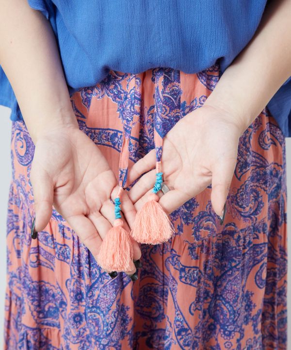 Paisley Tiered Cotton Skirt by AMINA - Ametsuchi