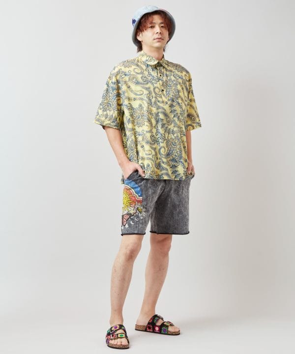 Paisley Cotton Pullover Shirt by AMINA - Ametsuchi