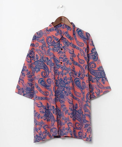 Paisley Cotton Pullover Shirt by AMINA - Ametsuchi