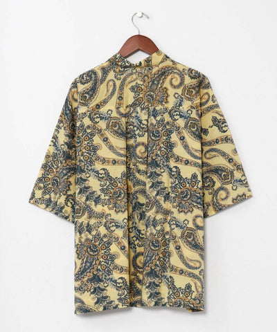 Paisley Cotton Pullover Shirt by AMINA - Ametsuchi