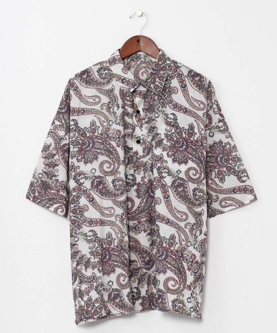Paisley Cotton Pullover Shirt by AMINA - Ametsuchi