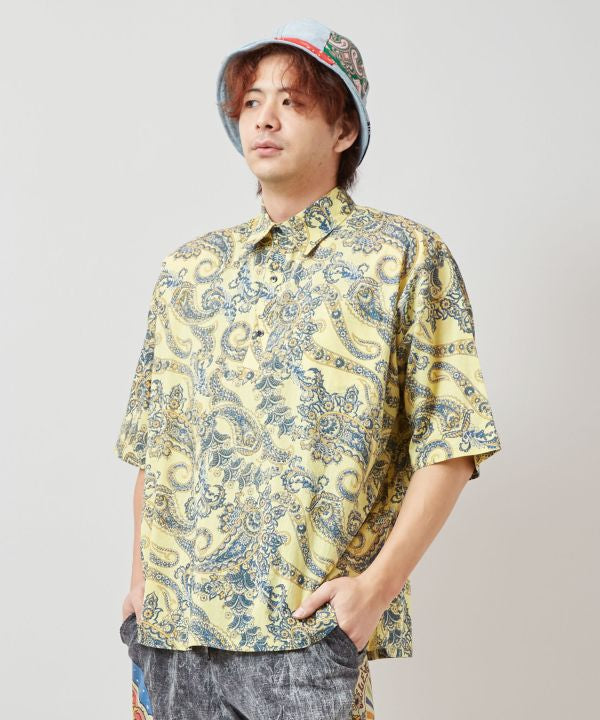 Paisley Cotton Pullover Shirt by AMINA - Ametsuchi