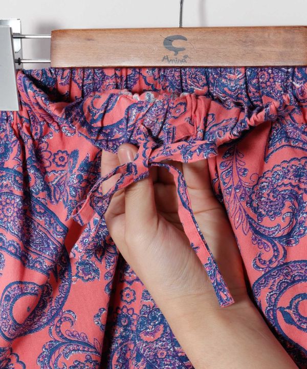 Paisley Tapered Cotton Pants by AMINA - Ametsuchi