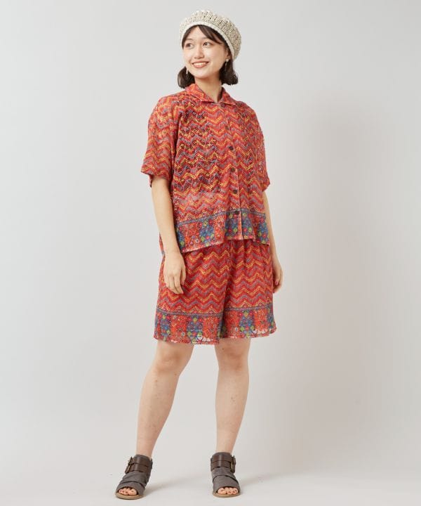 Chemise à lacets Paisley 2 en 1 par AMINA - Ametsuchi