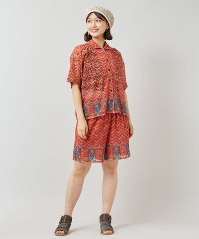 Chemise à lacets Paisley 2 en 1 par AMINA - Ametsuchi