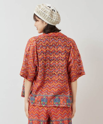 Chemise à lacets Paisley 2 en 1 par AMINA - Ametsuchi