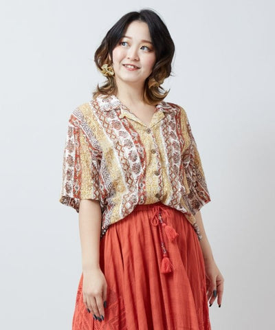 Chemise à lacets Paisley 2 en 1 par AMINA - Ametsuchi