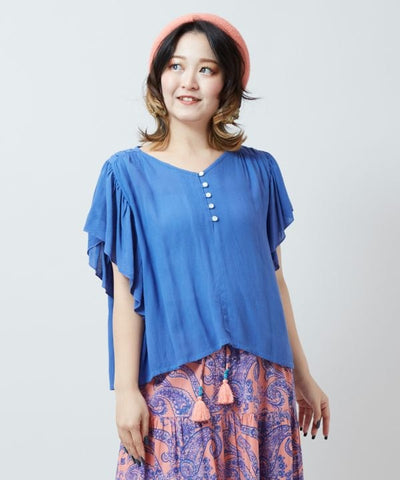 Rayon Crepe Side Gusset Top by AMINA - Ametsuchi