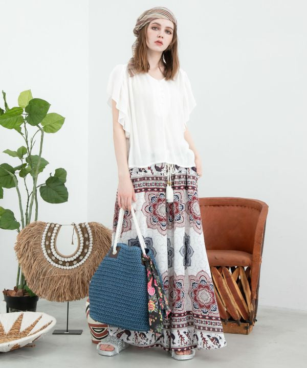 Rayon Crepe Side Gusset Top by AMINA - Ametsuchi