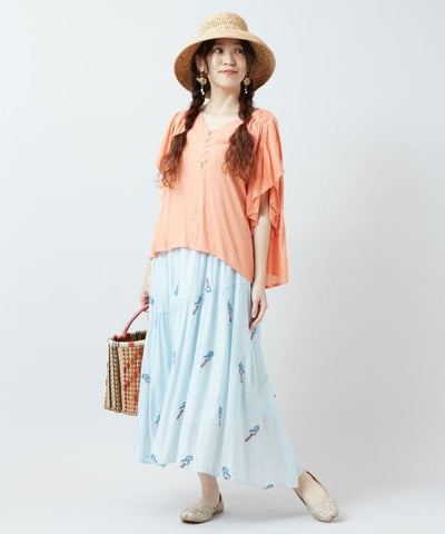 Rayon Crepe Side Gusset Top by AMINA - Ametsuchi