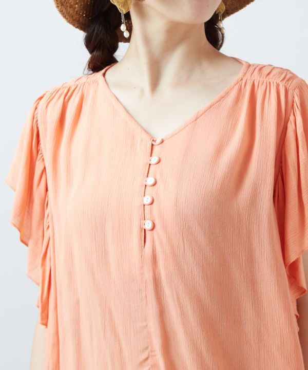 Rayon Crepe Side Gusset Top by AMINA - Ametsuchi