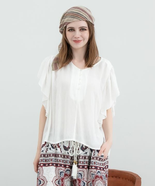 Rayon Crepe Side Gusset Top by AMINA - Ametsuchi