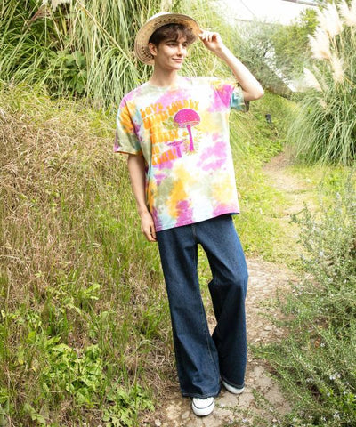 Vintage Like Tie Dye Men's T-Shirt Tops by AMINA - Ametsuchi