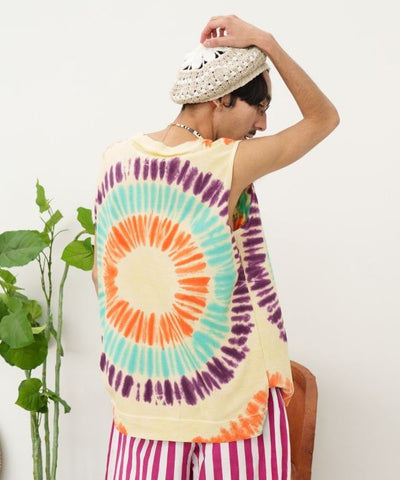 Vintage Like Tie Dye Men's Tank Tops by AMINA - Ametsuchi