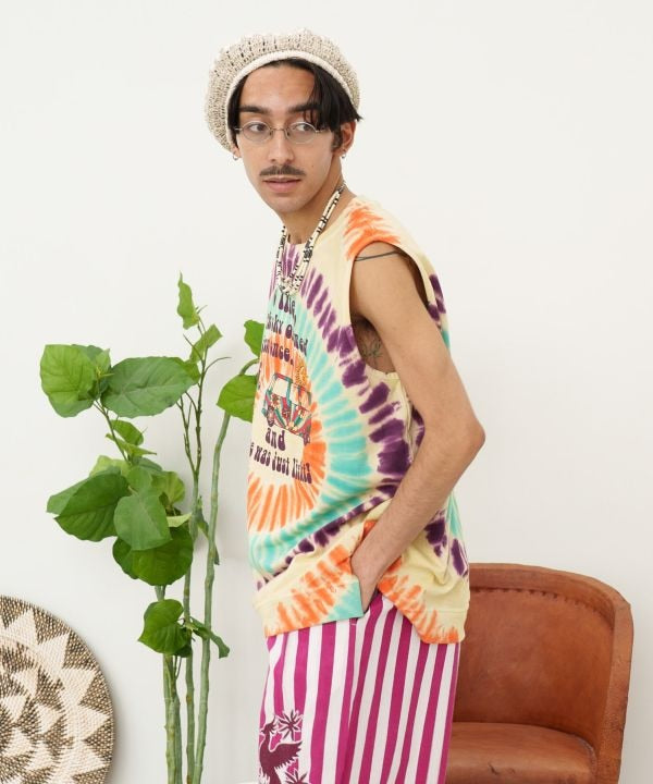 Vintage Like Tie Dye Men's Tank Tops by AMINA - Ametsuchi
