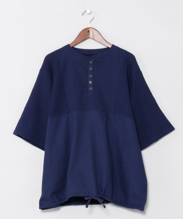 Indigo Patchwork Top Tops by AMINA - Ametsuchi