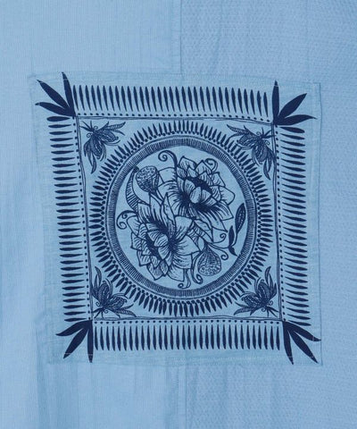 Indigo Patchwork Top Tops by AMINA - Ametsuchi