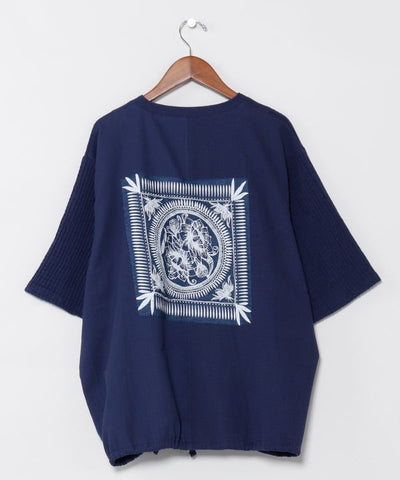 Indigo Patchwork Top Tops by AMINA - Ametsuchi