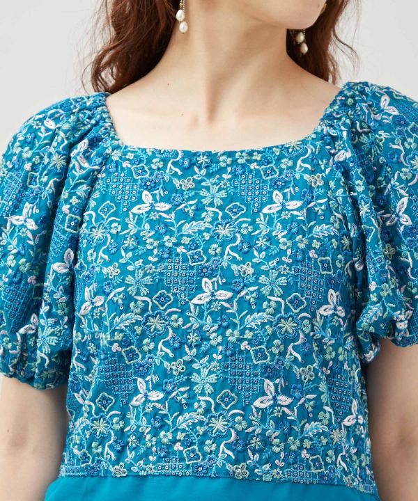Embroidered Chiffon Top