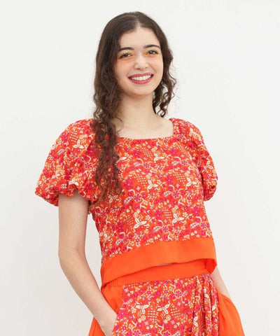 Embroidered Chiffon Top