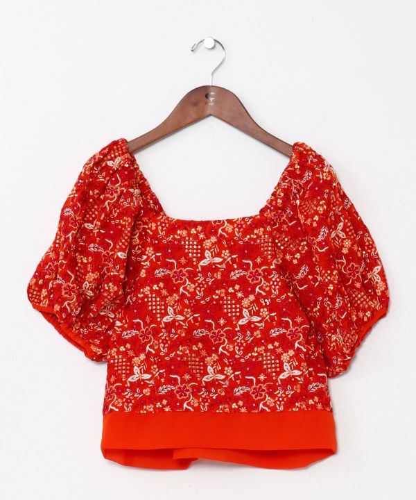 Embroidered Chiffon Top