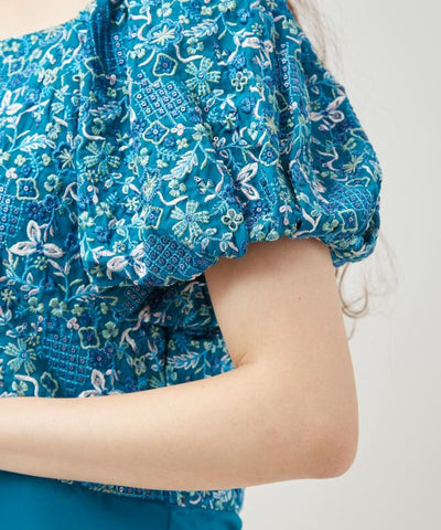 Embroidered Chiffon Top