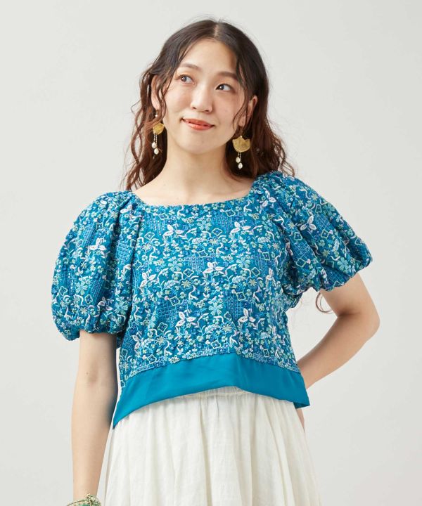 Embroidered Chiffon Top