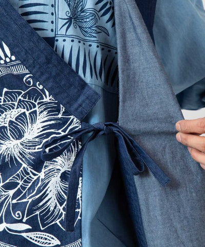 Indigo Color Bohemian Vest Tops by AMINA - Ametsuchi