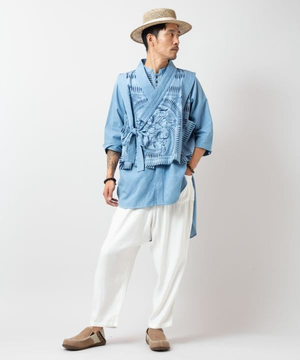 Indigo Color Bohemian Vest Tops by AMINA - Ametsuchi